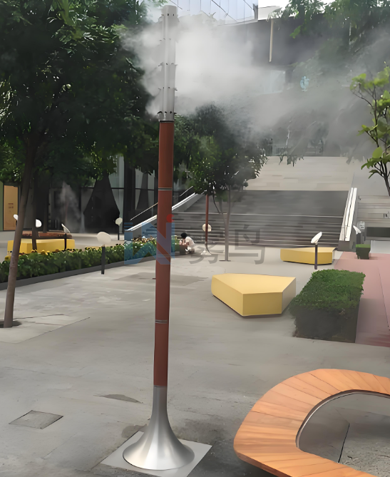 城市的公園也廣泛使用了噴霧降溫系統